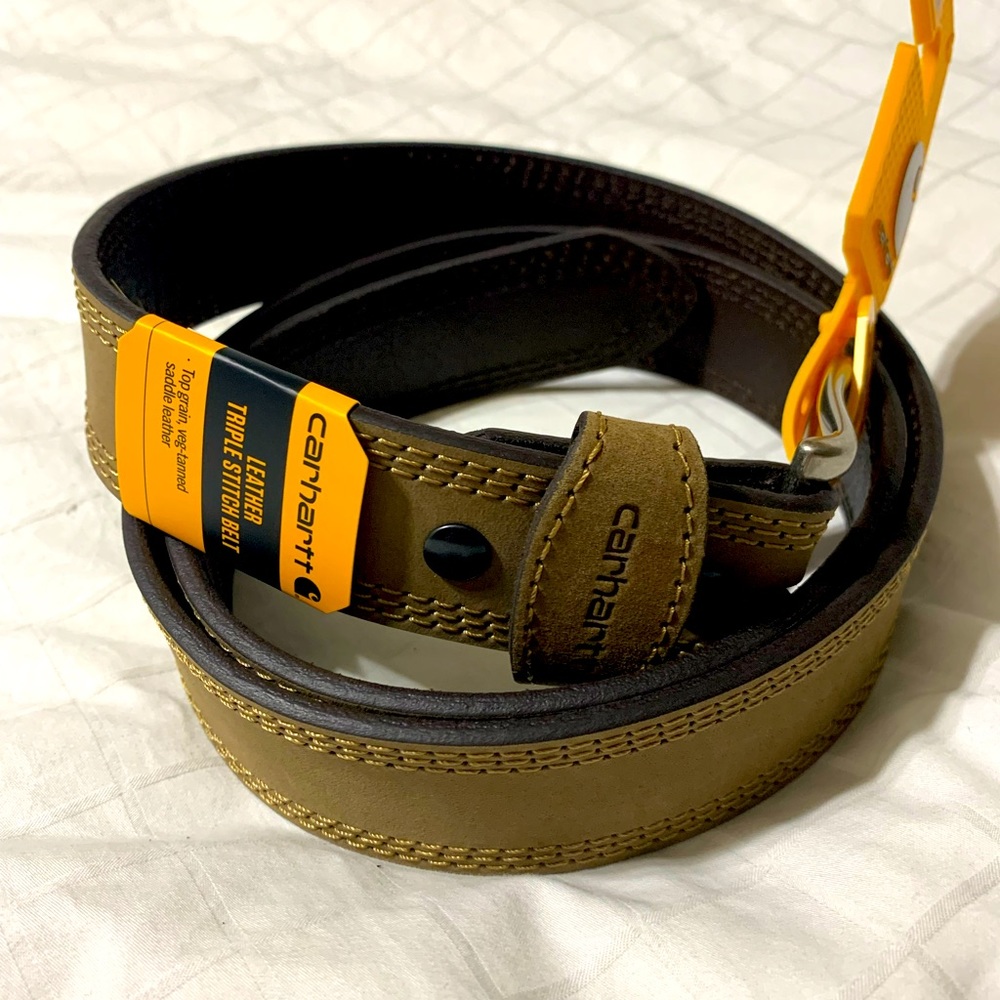 New Men’s Carhartt Detroit Brown Leather Belt Size 40
